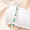 Natural Amazonite & Shell Pearl & Brass Beads Stretch Bracelets for Women BJEW-JB13865-03-2