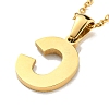 Ion Plating(IP) Initial Letter 304 Stainless Steel Pendant Necklaces NJEW-M199-01G-C-2
