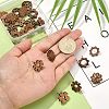 22Pcs 11 Styles Walnut Wood Stud Earring Findings MAK-CJ0001-17-4