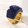 Fashionable 304 Stainless Steel & Natural Lapis Lazuli Finger Rings FS-WG90577-21-1