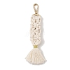 Handmade Macrame Nylon Thread Pendant Decorations HJEW-P019-06G-03-2