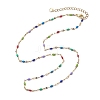 304 Stainless Steel Enamel Link Chains Necklaces NJEW-JN04788-4