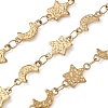 Hammered 304 Stainless Steel Moon & Star Link Chains SA-CBA21A8-01G-01-1