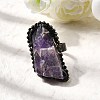 Natural Gemstone Irregular Nugget Open Cuff Rings G-A278-03AB-3