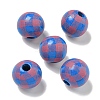 Printed Wood European Beads WOOD-G022-13J-1