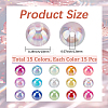 15 Colors Transparent Acrylic Beads MACR-PA0001-04C-2