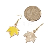 3 Pairs Maple Leaf Alloy Enamel Dangle Earrings EJEW-JE06091-4