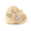 Brass Micro Pave Clear Cubic Zirconia Charms KK-R219-29G-2