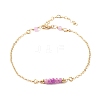 Natural Dyed Malaysia Jade Link Anklets for Women AJEW-AN00474-4