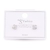 925 Sterling Silver Micro Pave Clear Cubic Zirconia Flower Stud Earrings STER-N016-86P-3