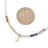 304 Stainless Steel Star Pendant Natural Aquamarine & Yellow Opal & Lapis Lazuli & Amethyst & Green Aventurine & Carnelian & Glass Faceted Rondelle Beaded Chakra Nacklaces NJEW-JN05773-3