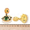 Alloy Enamel Evil Eye Dangle Stud Earrings EJEW-C144-01G-3