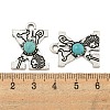 Synthetic Turquoise & Alloy Pendants PALLOY-H146-01AS-X-3