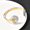 304 Stainless Steel Cuff Bangles for Women BJEW-F509-01G-1