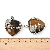Natural Tiger Eye Heart Pendants G-S391-01P-F-3