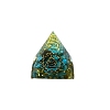 Chakra Pattern Orgonite Pyramid Resin Display Decorations G-PW0005-03E-1