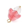 Mushroom Transparent Glass Pendants PALLOY-JF03654-01-5