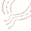 Natural Amethyst Double Terminated Pointed Bullet Pendant 304 Stainless Steel & Brass Chain 3 Layer Necklaces for Women NJEW-JN05477-01-5