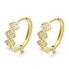 Brass Clear Cubic Zirconia Hoop Earrings EJEW-M047-26G-4