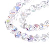 Electroplate Transparent Glass Beads Strands EGLA-Q133-01A-14-3