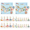 Alloy Enamel with Pearl Rabbit Pendant Stitch Markers HJEW-AB00288-1