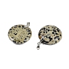 Natural Dalmatian Jasper Flat Round Pendants G-Q188-01P-14-2