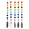 Mixed Gemstone Pointed Dowsing Pendulums PALLOY-JF02254-1