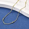 2.5MM Brass Round Ball Box Chain Necklaces NJEW-M108-38G-1