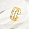 Floral Double-layer Zirconia Ring for Women Party Gift LB8033-3-1