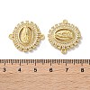 Rack Plating Brass Cubic Zirconia Virgin Mary Oval Connector Charms KK-C084-35C-G-3