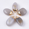 Electroplate Natural Grey Agate Pendants G-S344-81-1