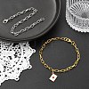 10Pcs Iron Cable Chain Bracelets IFIN-YW0004-03G-4
