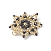 3Pcs 3 Colors Glass Seed Beaded Snowflake Pendants PALLOY-MZ00953-5