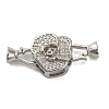 Brass Micro Pave Clear Cubic Zirconia Fold Over Clasps KK-A230-10P-1