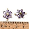 Brass Pave Medium Orchid Cubic Zirconia Connector Charms X-FIND-Z029-03G-3