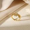 304 Stainless Steel Adjustable Cuff Rings for Women RJEW-B131-01A-3