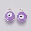 Double-sided Platinum Plated Alloy Enamel Charms ENAM-WH0046-B07-1