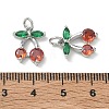 SHEGRACE Brass Colorful Cubic Zirconia Charms XGRQ4G973-670P-3