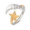 304 Stainless Steel Double Color Cuff Rings RJEW-S635-01GP-V-1