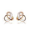 Real Rose Gold Plated Fashion Eco-Friendly Alloy Three Ring Enamel Ear Studs EJEW-AA00052-RG-1