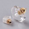 Rhombus Natural Quartz Crystal Perfume Bottle Pendants G-H241-01C-G-2