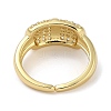 Rack Plating Brass Micro Pave Cubic Zirconia Cuff Finger Rings for Women RJEW-C114-15D-G-3