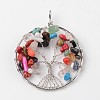 Tree of Life Mixed Stone Big Pendants G-L455-D04-1