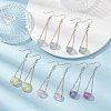 Dyed Natural Quartz Crystal Dangle Earrings EJEW-JE05488-2