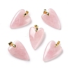 Natural Rose Quartz Pendants X-G-E570-01G-06-1