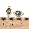 Brass Pave Clear Cubic Zirconia Connector Charms KK-L251-19G-01-3
