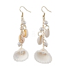 304 Stainless Steel Shell Shape Dangle Earrings EJEW-JE06382-01-2