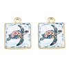 Ocean Theme Printed Alloy Pendants AL-CBA49CA-08F-1