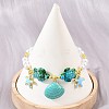 Ocean Brass Enamel Starfish Shell Shape Charm Bracelets for Women KK-CBA68DA-16G-01-2