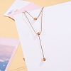 304 Stainless Steel Round Ball Double Layer Y Necklaces for Women FS-WG4AF00-01-1